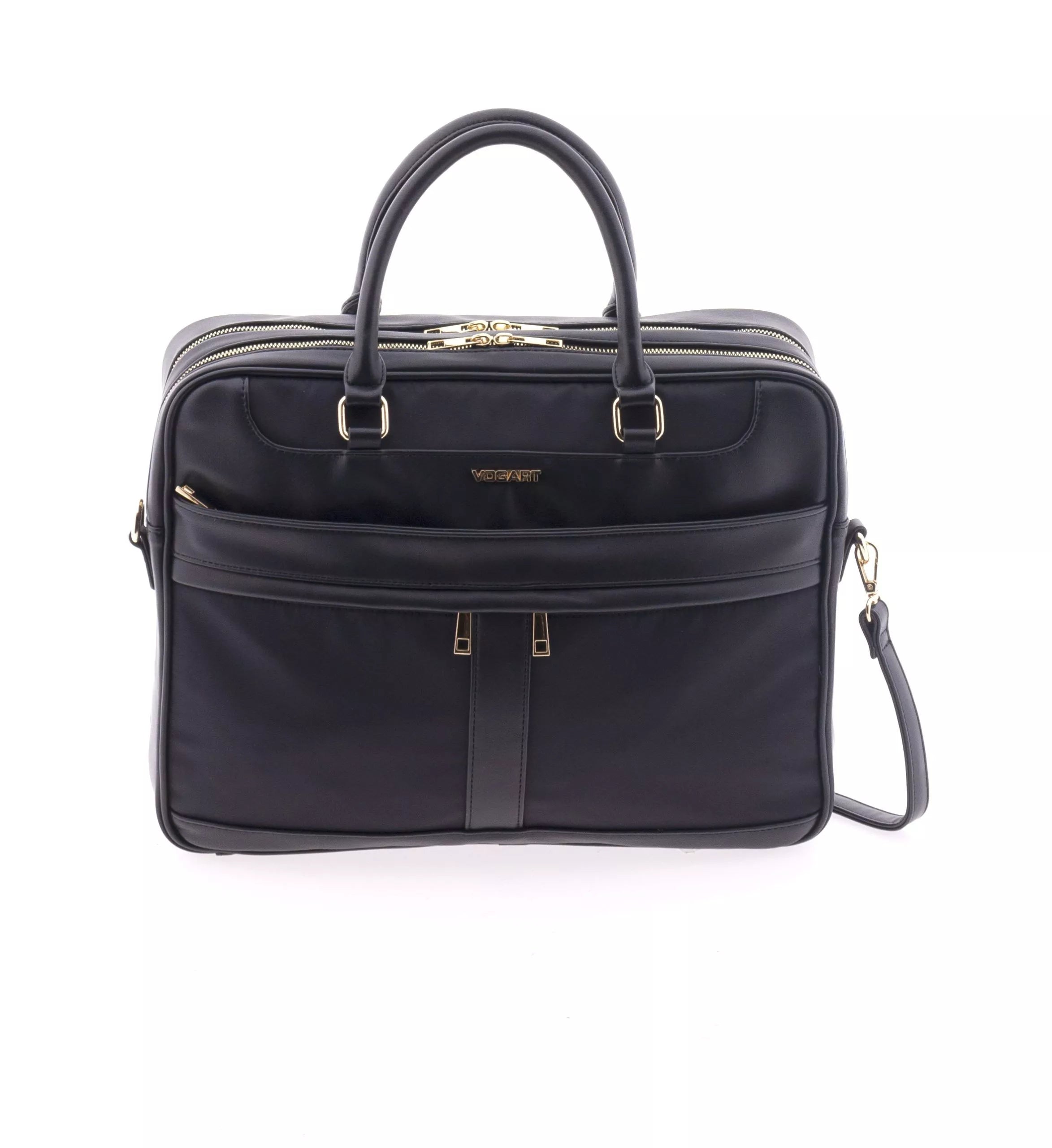 Cartera portátil Élite Vogart en negro con doble compartimento